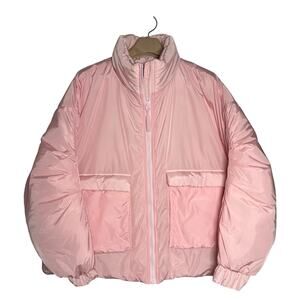 Fabletics All Weather Puffer Jacket Light Pink Size XXL 1X Pockets
